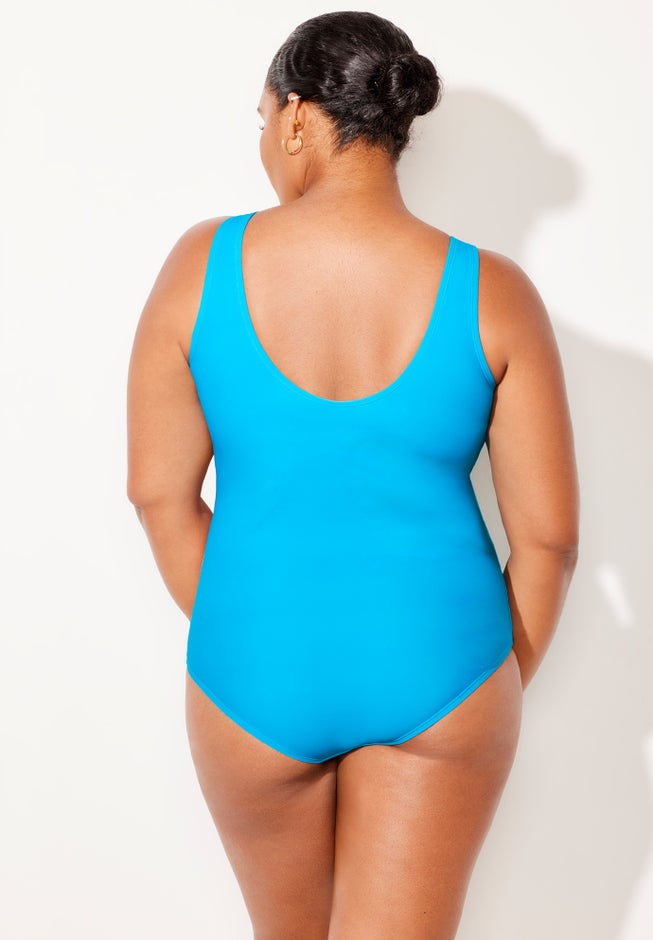 Chlorine Resistant High Neck One Piece Swimsuit image number 1