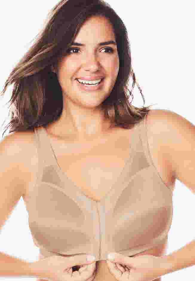 Front-Close Satin Wireless Bra image number 0