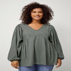 V-Neck Tunic with Diagonal Empire Seam image number null