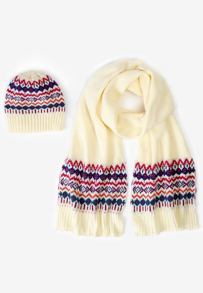 Fair Isle Hat & Scarf Set image number 1