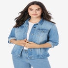 Plus Size Classic Stretch Denim Jacket image number null