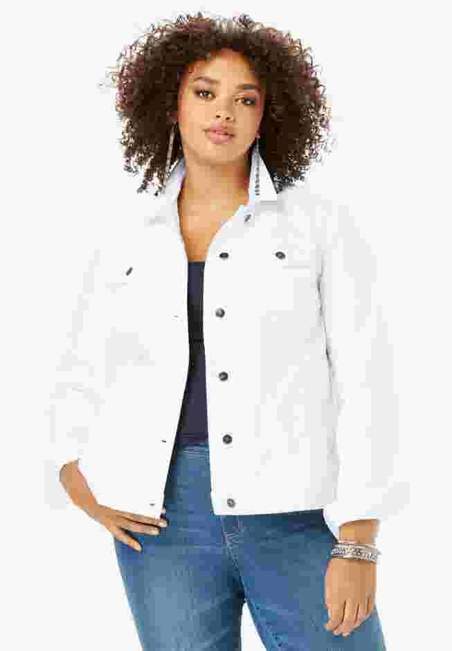 Plus Size Classic Stretch Denim Jacket image number 0