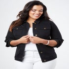 Plus Size Classic Stretch Denim Jacket image number null
