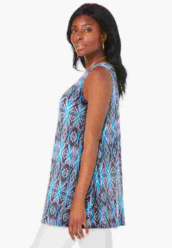 Stretch Knit Sleeveless Swing Tunic image number 2