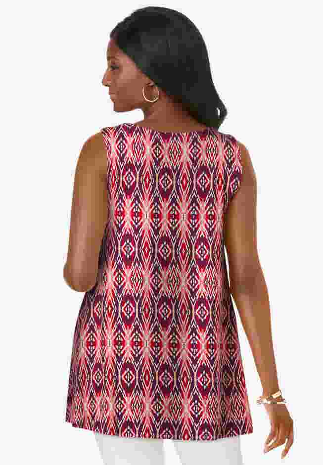 Stretch Knit Sleeveless Swing Tunic image number 1