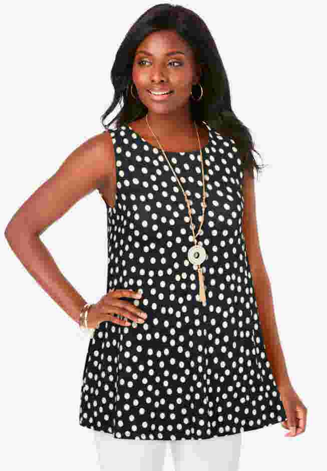 Stretch Knit Sleeveless Swing Tunic image number 0