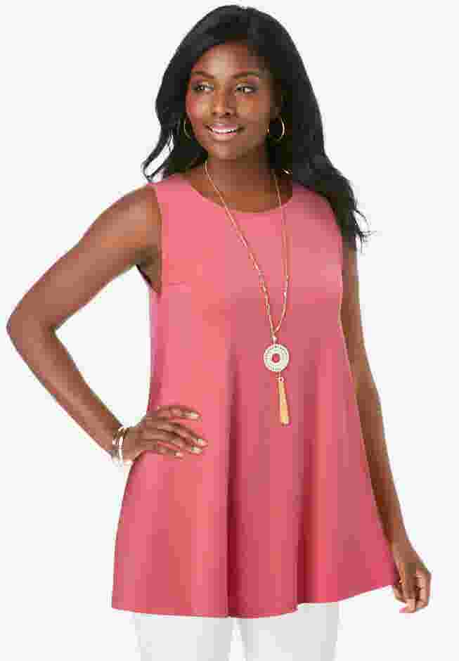 Stretch Knit Sleeveless Swing Tunic image number 0