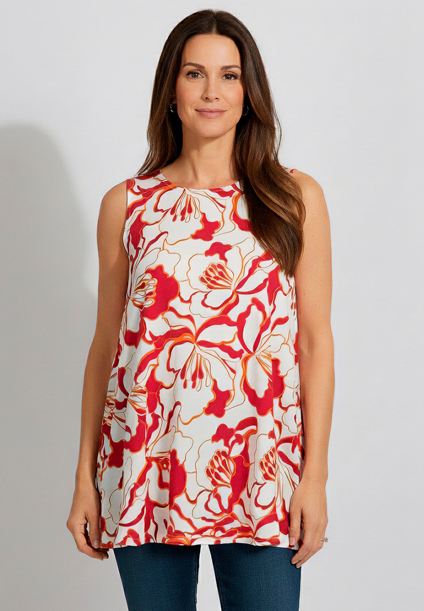 Stretch Knit Sleeveless Swing Tunic image number 0