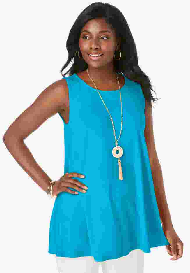 Stretch Knit Sleeveless Swing Tunic image number 0