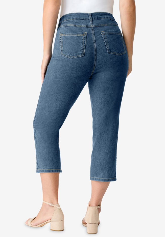 Plus Size Classic Stretch Capri Jean image number 1