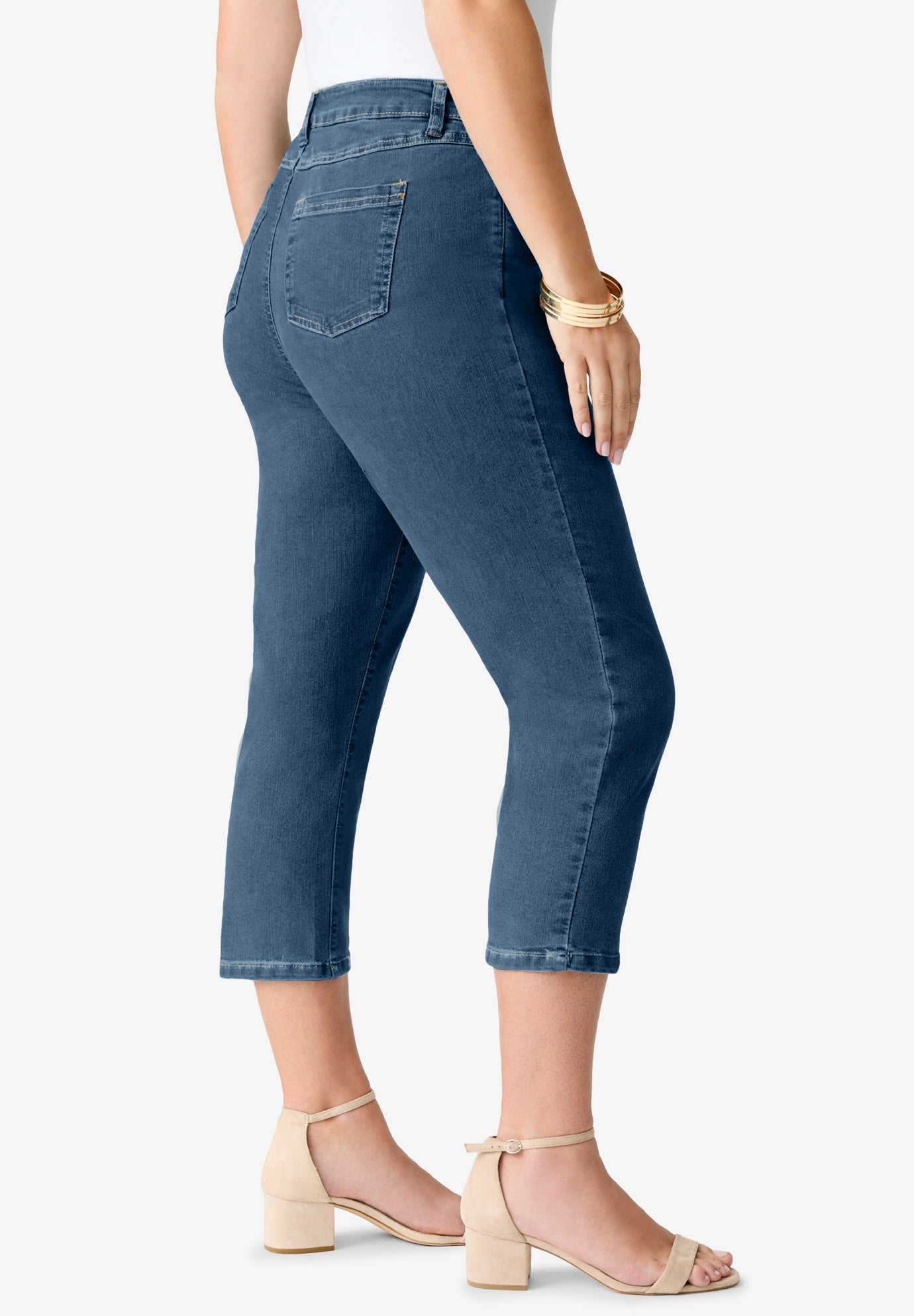 Plus Size Classic Stretch Capri Jean image number 2