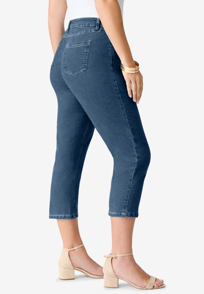 Plus Size Classic Stretch Capri Jean image number 2