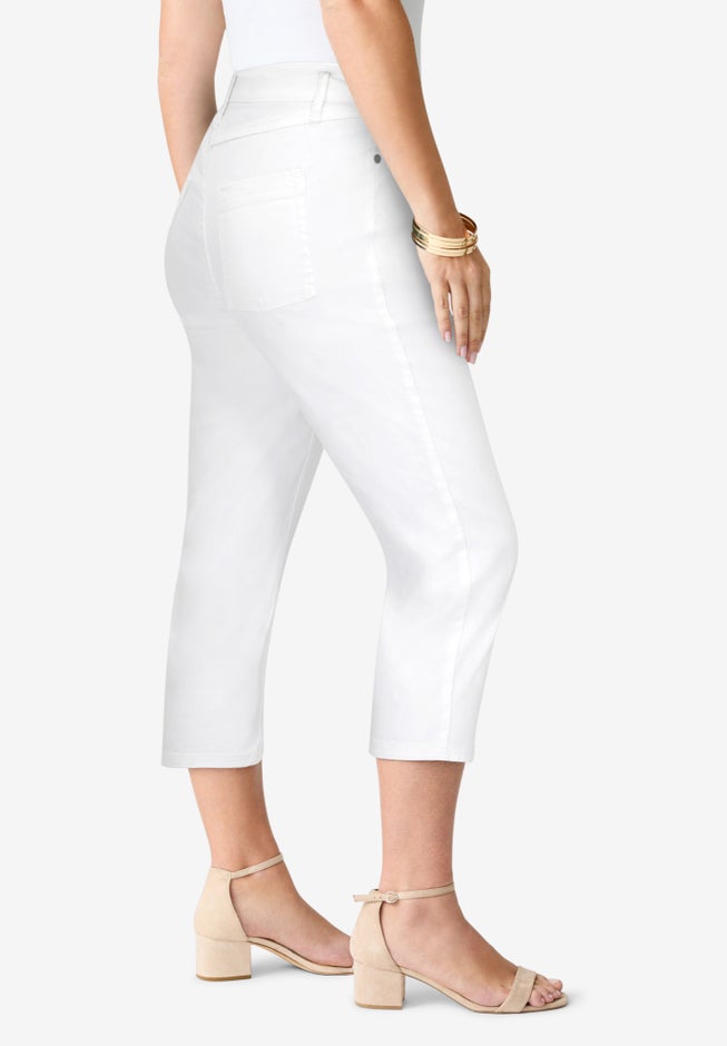 Plus Size Classic Stretch Capri Jean image number 3