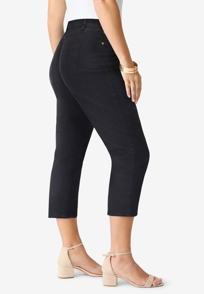 Plus Size Classic Stretch Capri Jean image number 2