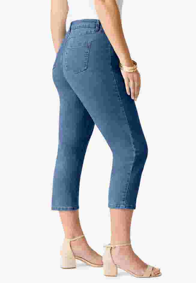 Plus Size Classic Stretch Capri Jean image number 2