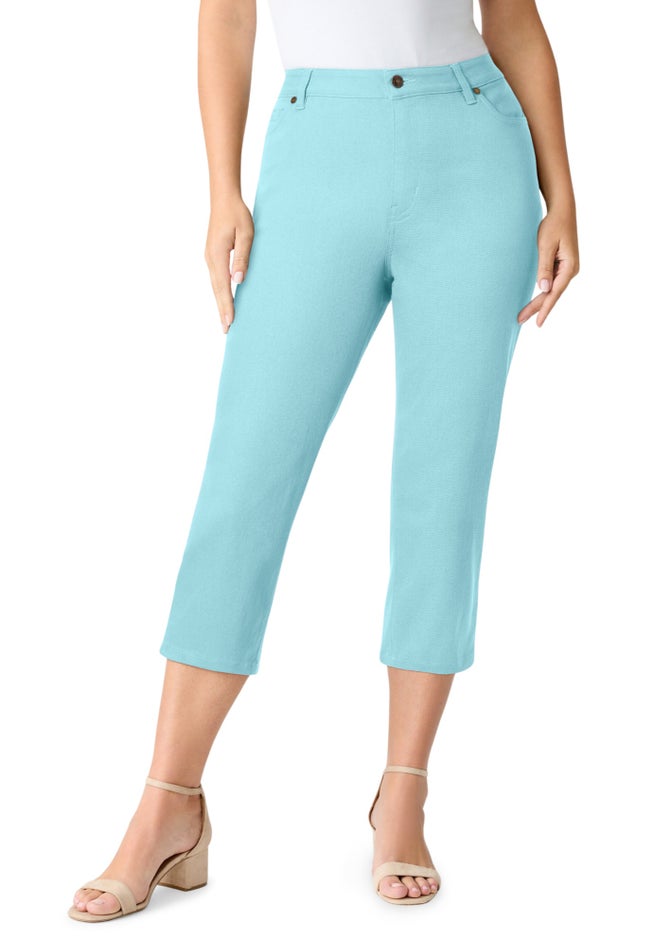 Plus Size Classic Stretch Capri Jean image number 0