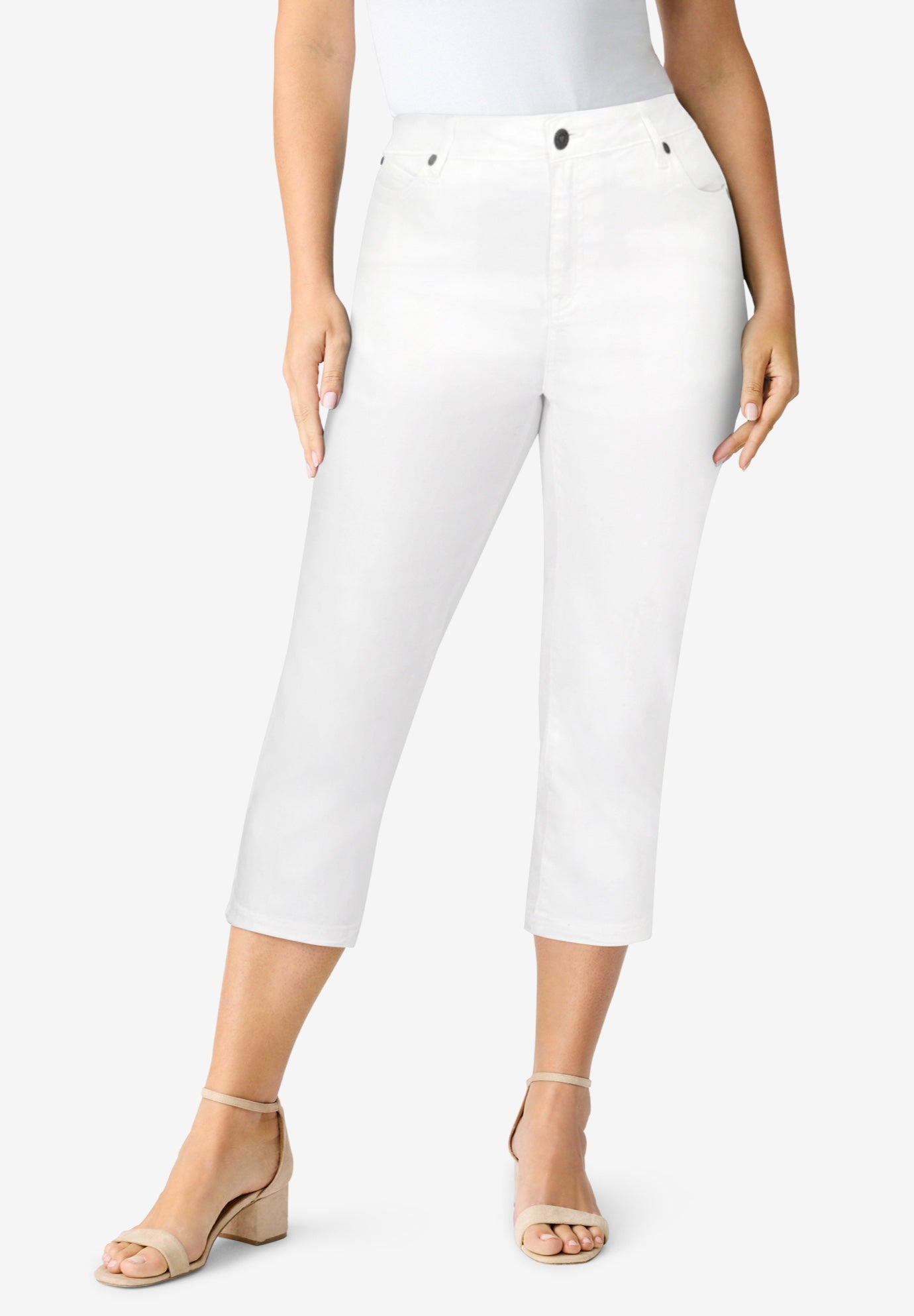 Plus Size Classic Stretch Capri Jean image number 1