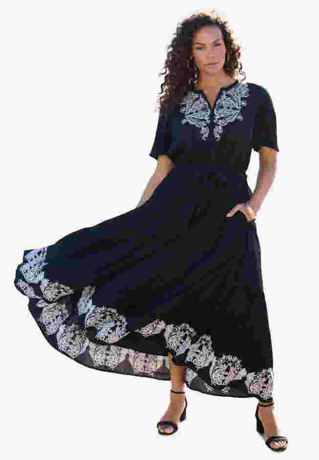 Embroidered Maxi Dress image number 3