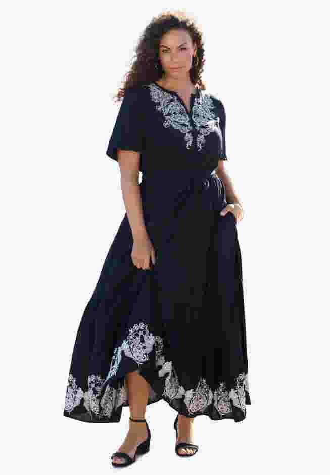Embroidered Maxi Dress image number 4