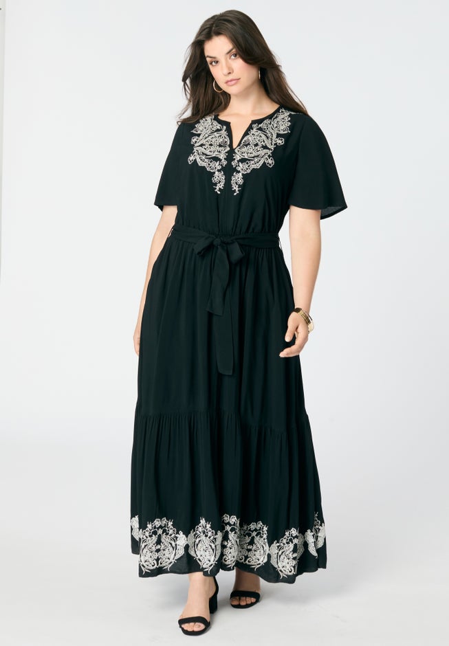 Embroidered Maxi Dress image number 1