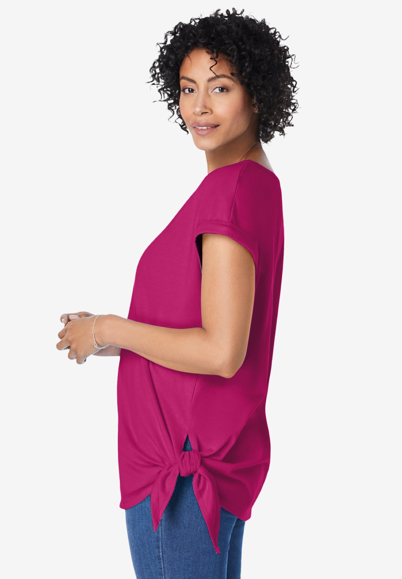 SIDE TIE KNIT TEE image number 2