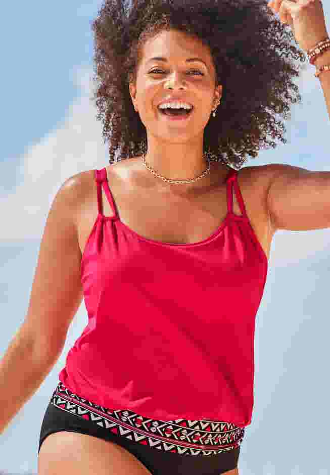Loop Strap Blouson Tankini Top image number 0