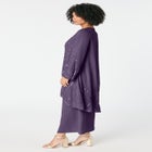 Plus-Size 2 piece Long Sleeve Beaded Georgette Gown Set with Detachable Jacket image number null