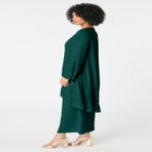 Plus-Size 2 piece Long Sleeve Beaded Georgette Gown Set with Detachable Jacket image number null