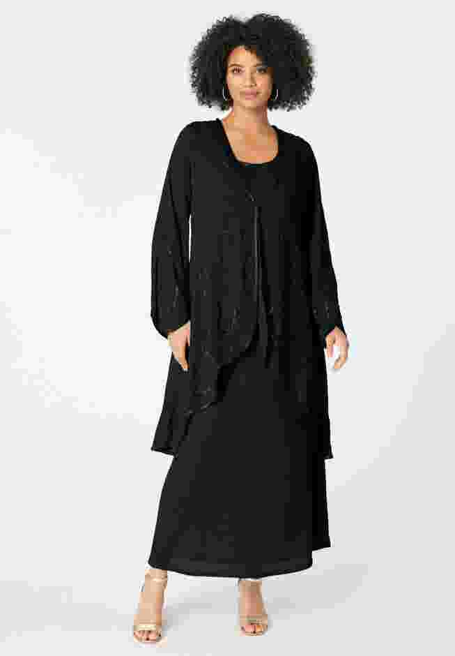 Beaded Dress and Gown Set image number 1