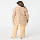 Plus-Size 3 Piece Allover Sequin Lace Jacket and Tank Pant Set image number null