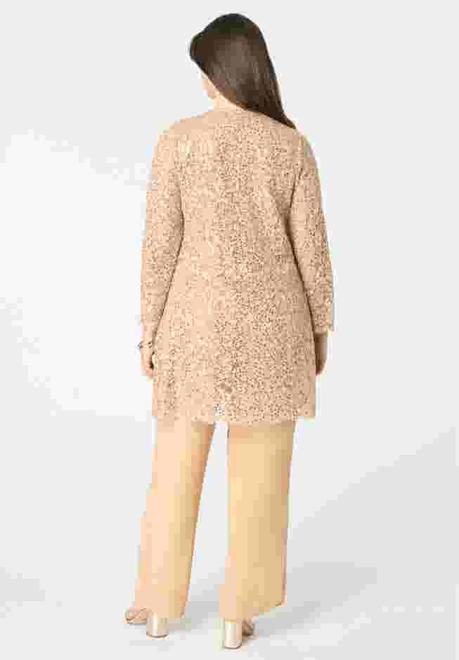 Sequined Lace Jacket Pant Set image number 7