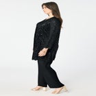 Plus-Size 3 Piece Allover Sequin Lace Jacket and Tank Pant Set image number null