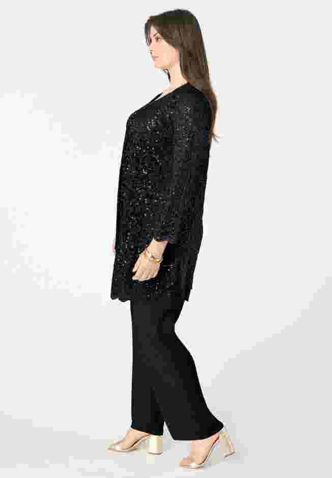 Sequined Lace Jacket Pant Set image number 2