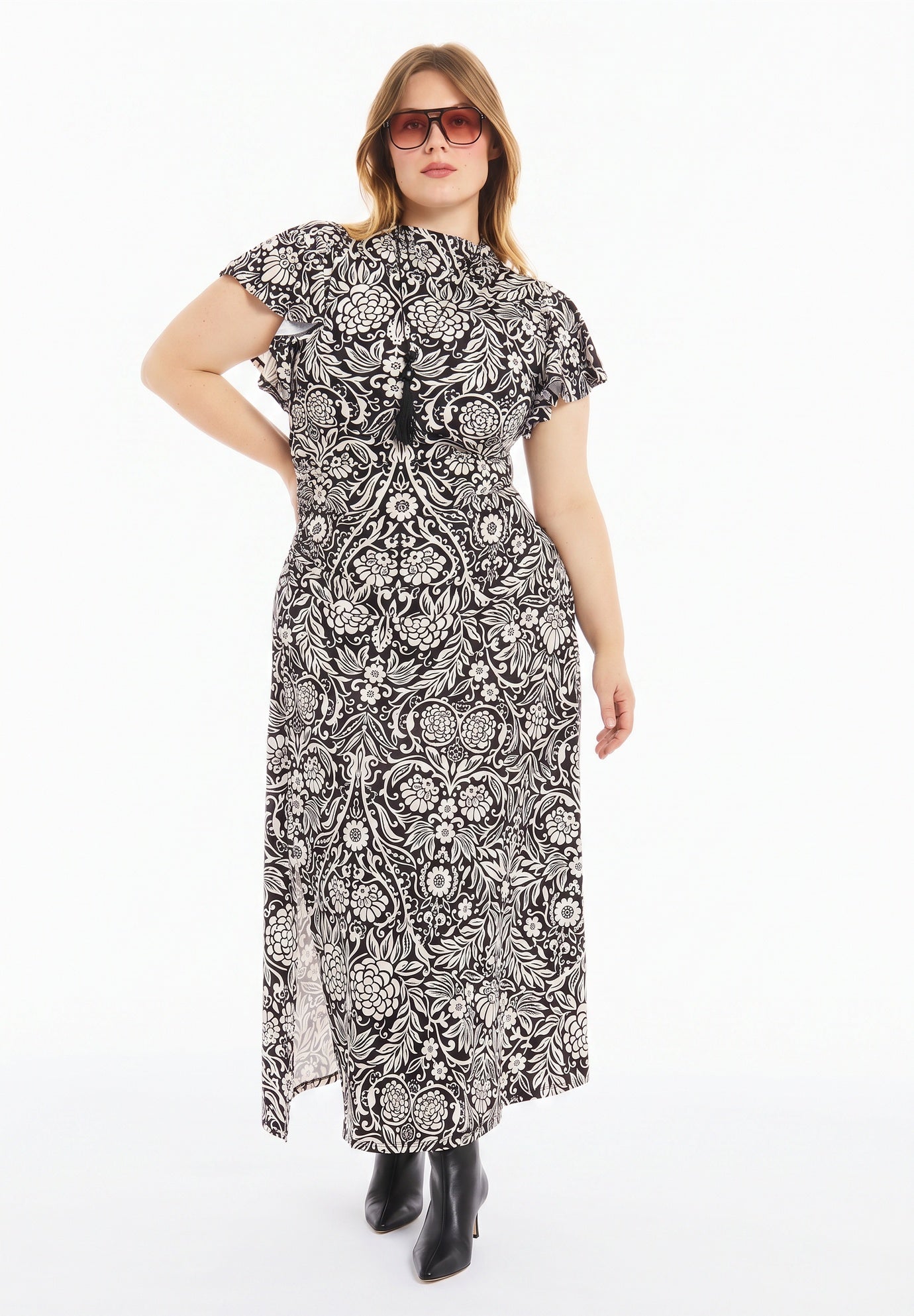 Gathered Front Midi Dress image number 0