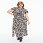 Gathered Front Midi Dress image number null
