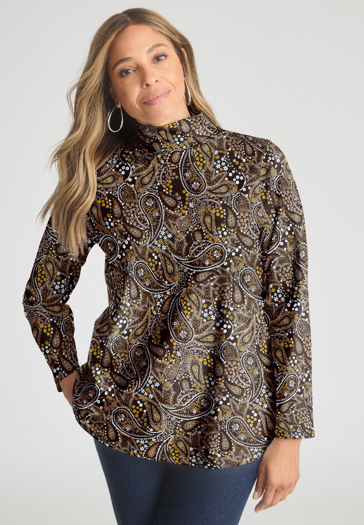 Long Sleeve Mockneck Tee image number 0