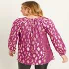Metallic Print Blouse image number null