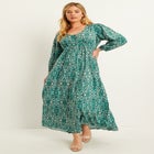 Puff-Sleeve Shirtdress image number null