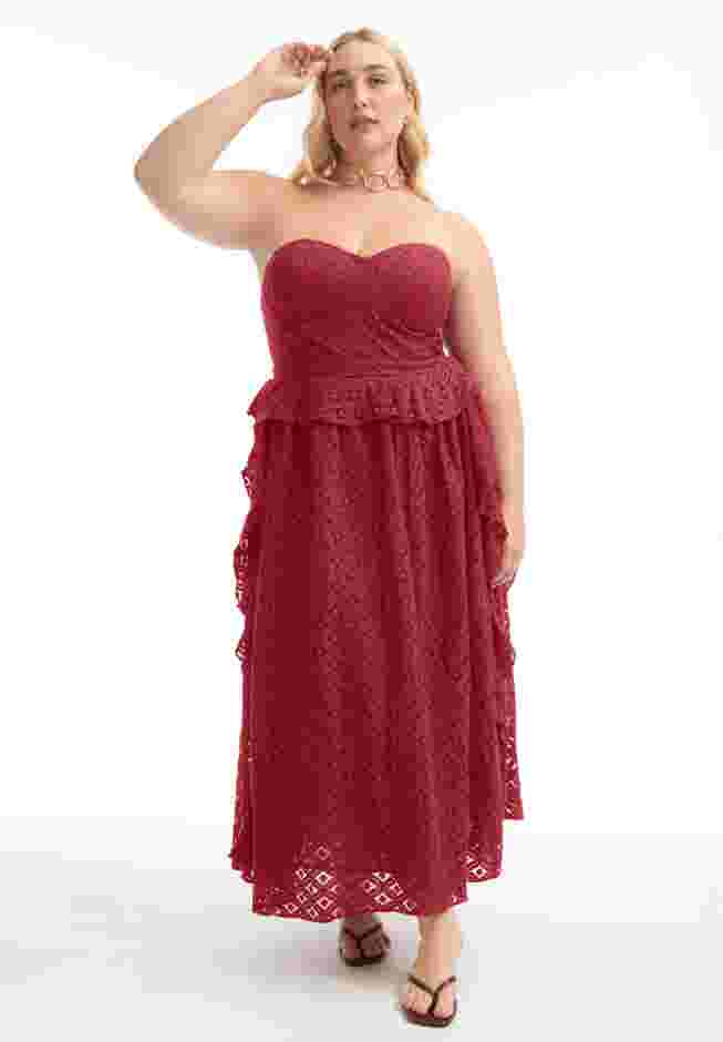 Ruffled Peplum Corseted Midi Dress image number 0