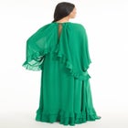 Ruffled Chiffon Cape Maxi Dress image number null