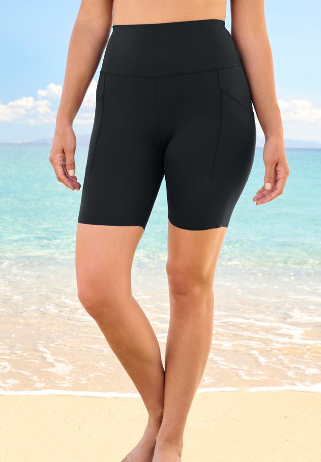 High-Waist No-Slip Swim Bike Short image number 0