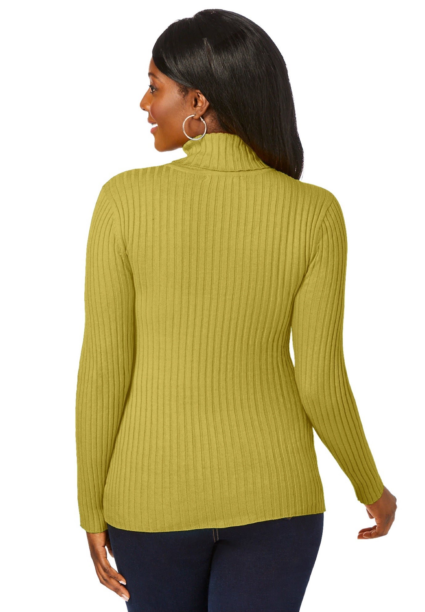 Ribbed Cotton Turtleneck Sweater image number 3