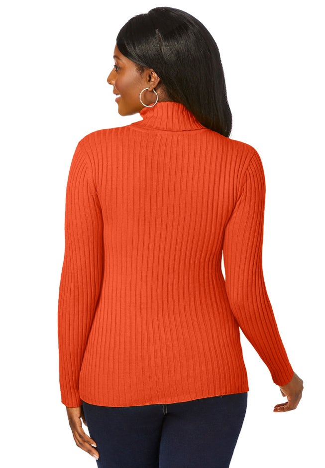 Ribbed Cotton Turtleneck Sweater image number 3