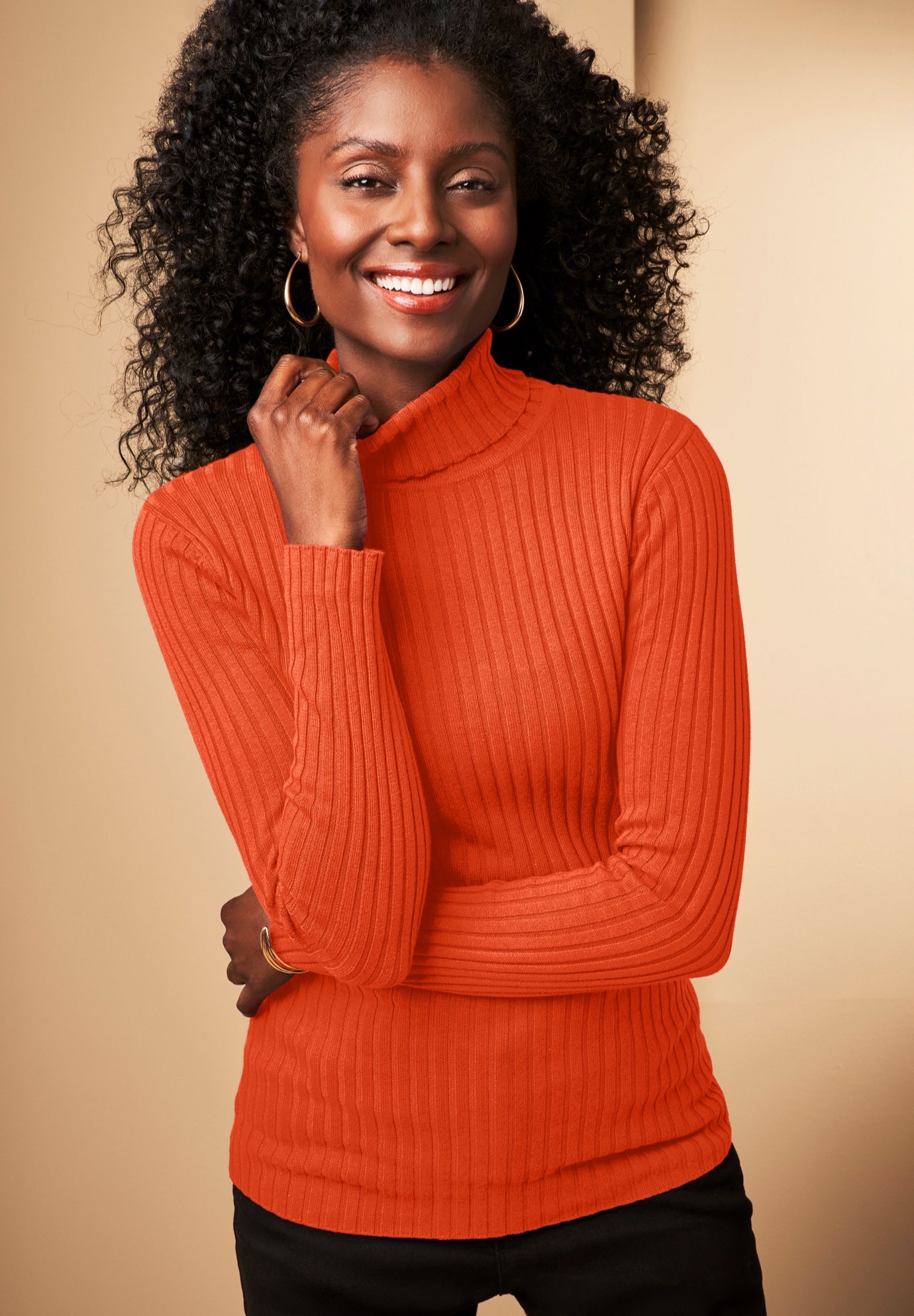 Ribbed Cotton Turtleneck Sweater image number 0