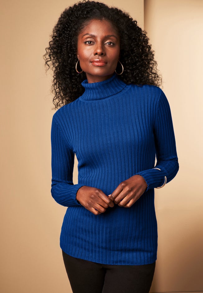 Ribbed Cotton Turtleneck Sweater image number 0