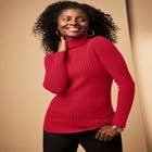 Ribbed Cotton Turtleneck Sweater image number 0