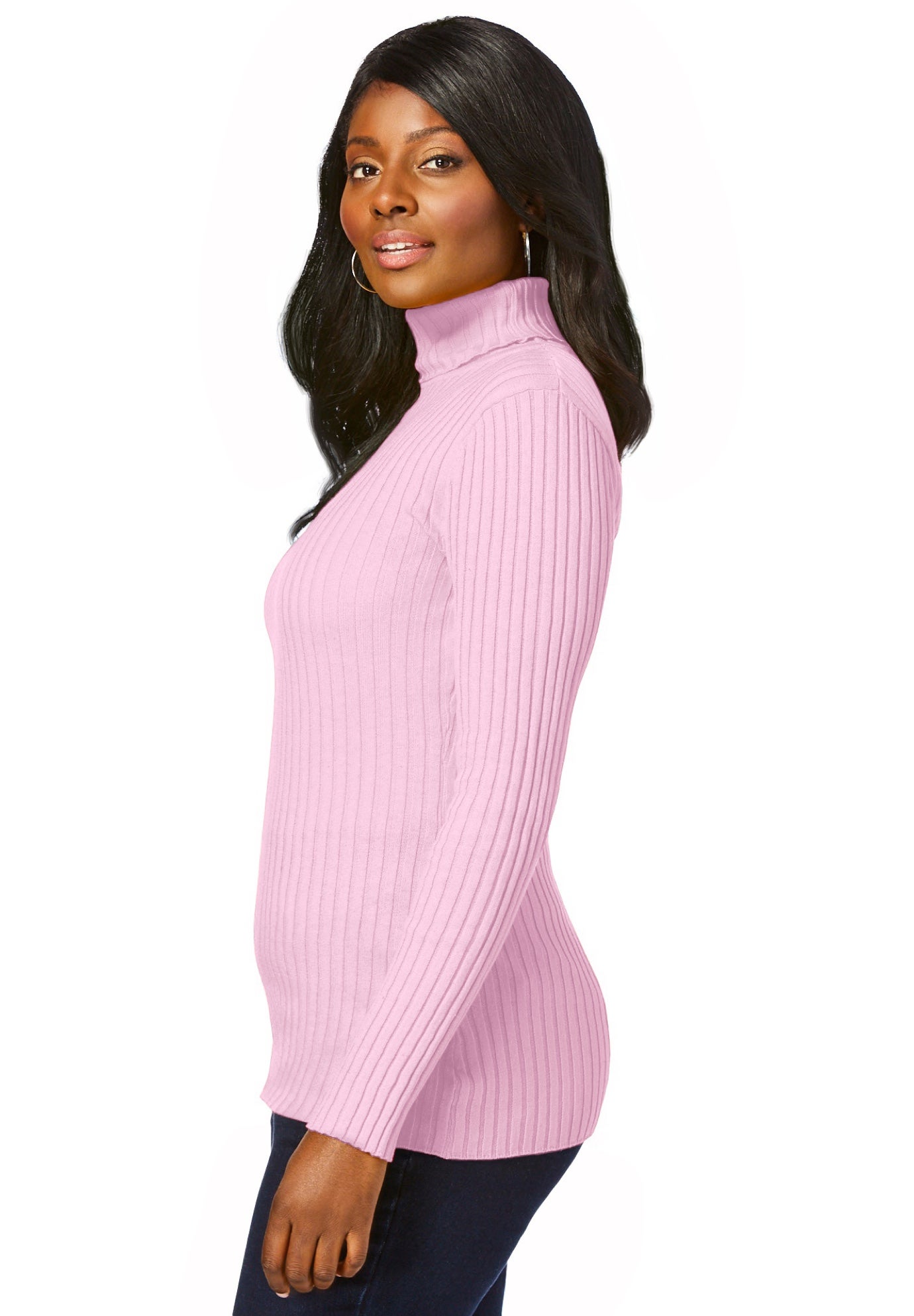 Ribbed Cotton Turtleneck Sweater image number 3