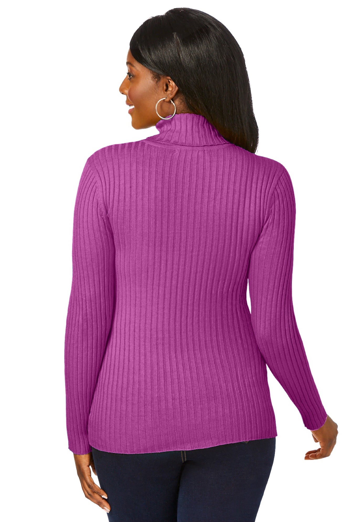 Ribbed Cotton Turtleneck Sweater image number 2