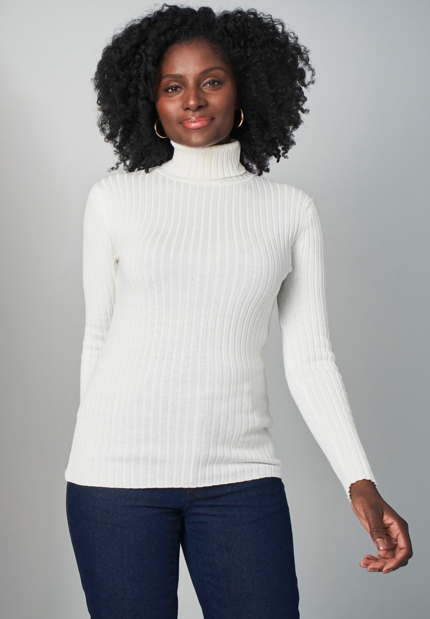 Ribbed Cotton Turtleneck Sweater image number 0