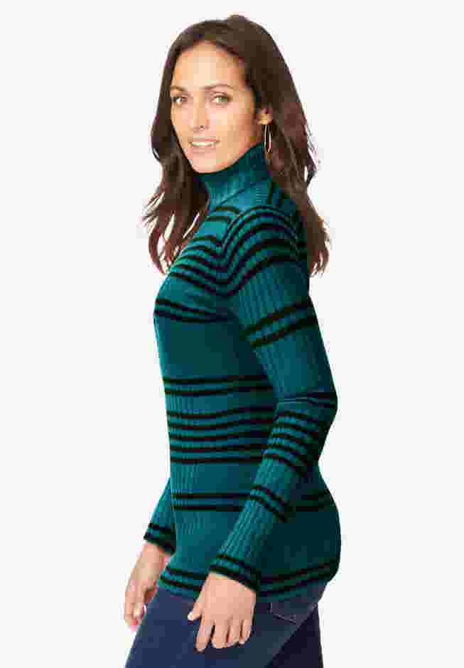 Ribbed Cotton Turtleneck Sweater image number 2